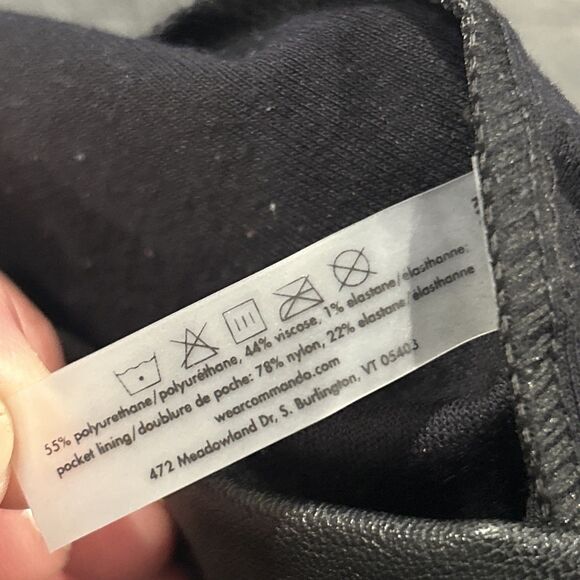 Commando Joggers Womens Small Faux Vegan Leather Pull On Pants Black Pockets - Picture 8 of 10